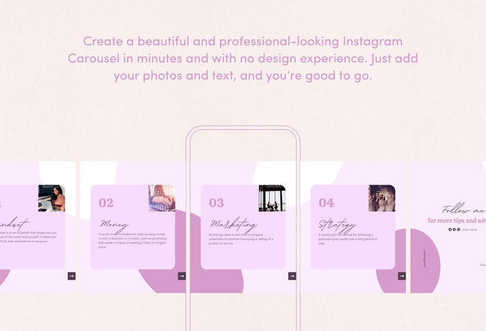 Ladystrategist Mia Coaching 6-Page Carousel Canva Template instagram canva templates social media templates etsy free canva templates