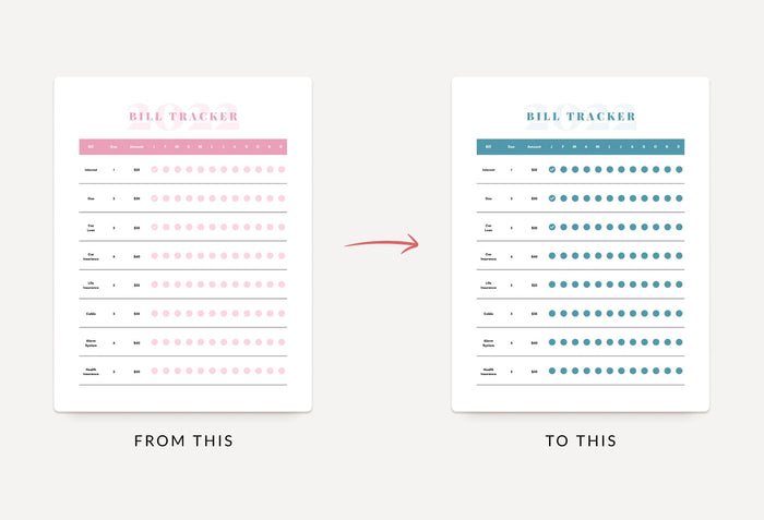 Ladystrategist Mimi Pink Annual Bill Tracker Printable and Editable Canva Template instagram canva templates social media templates etsy free canva templates