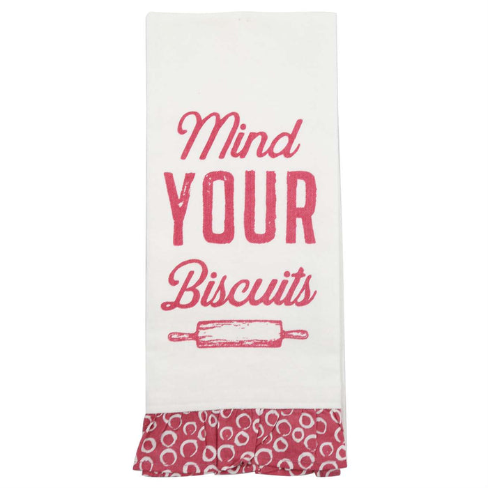 Mind Your Biscuit Towel with Ruffle