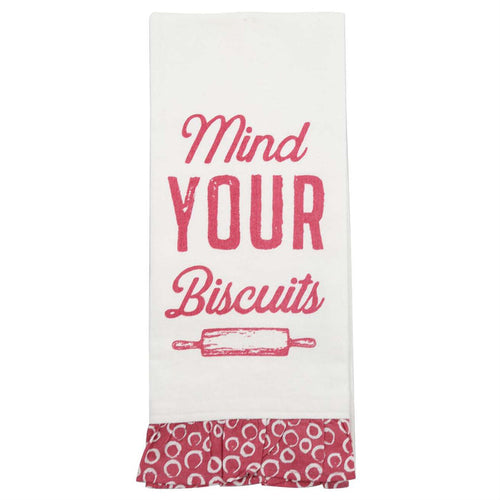 Mind Your Biscuit Towel with Ruffle