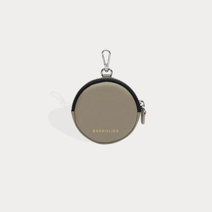 Mini Round Pouch - Greige/Silver Fashion Pouch Bandolier