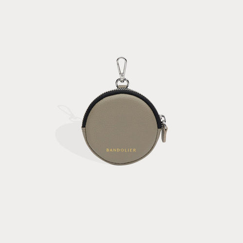Mini Round Pouch - Greige/Silver Fashion Pouch Bandolier