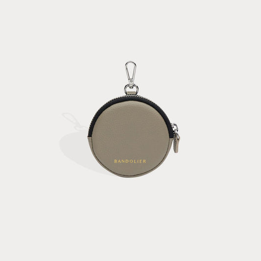 Mini Round Pouch - Greige/Silver Fashion Pouch Bandolier