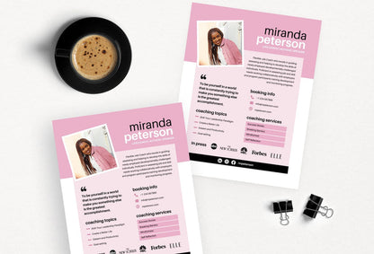 Ladystrategist Miranda Speaker One-Sheet Canva Template instagram canva templates social media templates etsy free canva templates