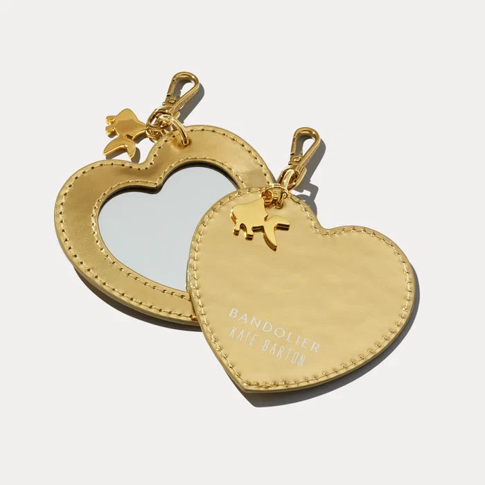 Mirror Heart Charm - Gold Patent/Gold