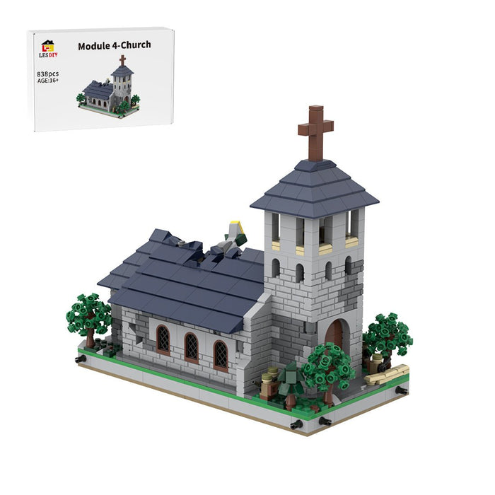 MOC - 183062 Mini World War II Sand Table - Module 4 - Church Klemmbausteine - LesDiy - Klemmbausteine