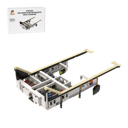 MOC - 230069 1/38 Scale Ultra MEGA Yacht - Part 2 Module 8 Deck 1 Stern Klemmbausteine - LesDiy - Klemmbausteine