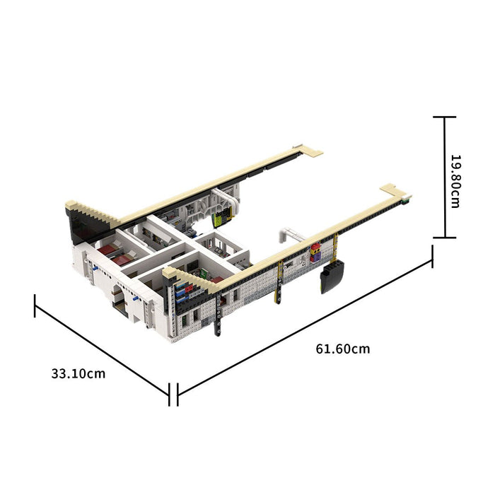 MOC - 230069 1/38 Scale Ultra MEGA Yacht - Part 2 Module 8 Deck 1 Stern Klemmbausteine - LesDiy - Klemmbausteine