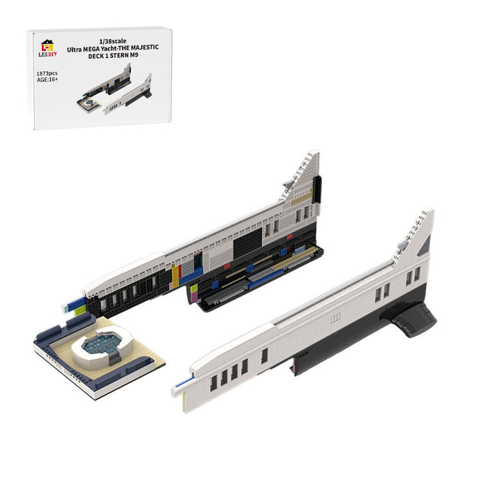MOC - 230069 1/38 Scale Ultra MEGA Yacht - Part 2 Module 9 Deck 1 Stern Klemmbausteine - LesDiy - Klemmbausteine