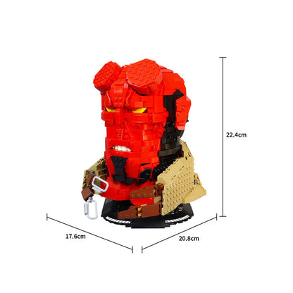 MOC - 98370+MOC - 107204 The Red - HellBoy Bust Klemmbausteine - LesDiy - Klemmbausteine