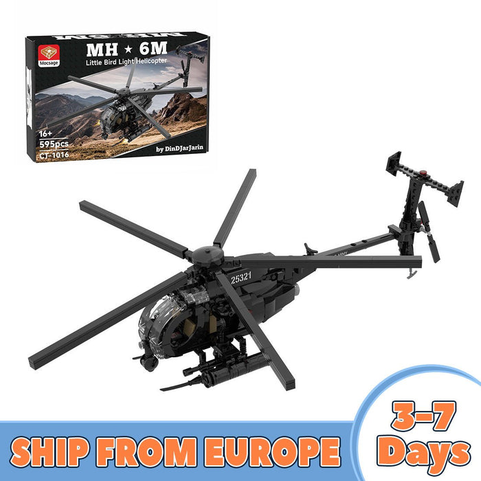 Mocsage MOC - 88275 MH - 6 Little Bird Helicopter Klemmbausteine （Übersee - Lagerlieferung） - LesDiy - Klemmbausteine
