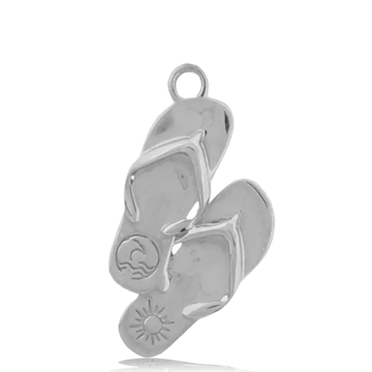 Moonstone Stone Bracelet with Flip Flop Sterling Silver Charm