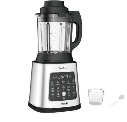 Blender with digital display on a white background