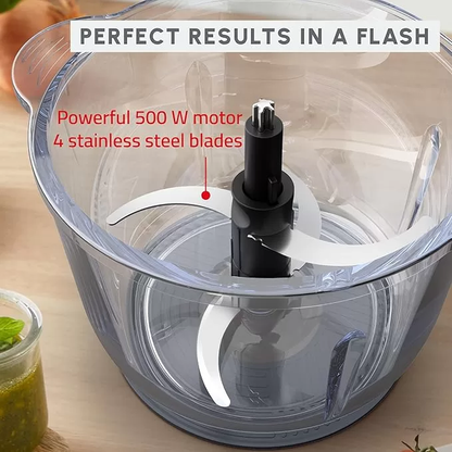 Moulinex Chopper 4Blades, 1Lit, 500Watts, Glass