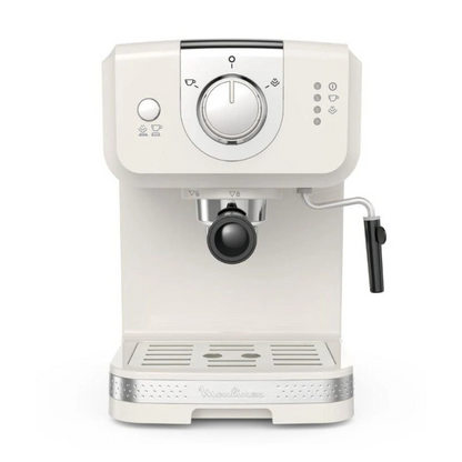 White espresso machine on a white background