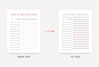 Ladystrategist Nadeshiko Pink Annual Bill Tracker Printable and Editable Canva Template instagram canva templates social media templates etsy free canva templates