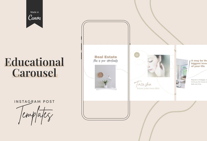 Ladystrategist Naomi Educational 6-Page Carousel Canva Template instagram canva templates social media templates etsy free canva templates