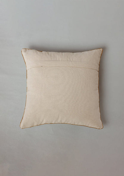 Nargis Green & Mustard | Embroidered Floral |100% Cotton Cushion Cover For Sofa