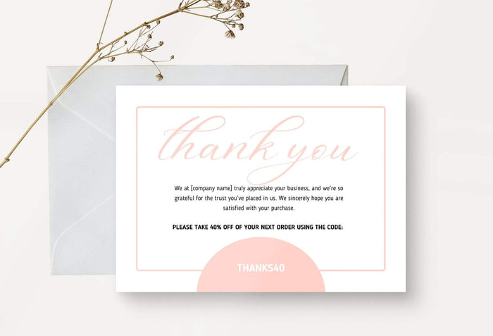 Ladystrategist Natalie Printable Thank You Card Packaging Insert Note Canva Template instagram canva templates social media templates etsy free canva templates