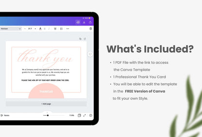 Ladystrategist Natalie Printable Thank You Card Packaging Insert Note Canva Template instagram canva templates social media templates etsy free canva templates