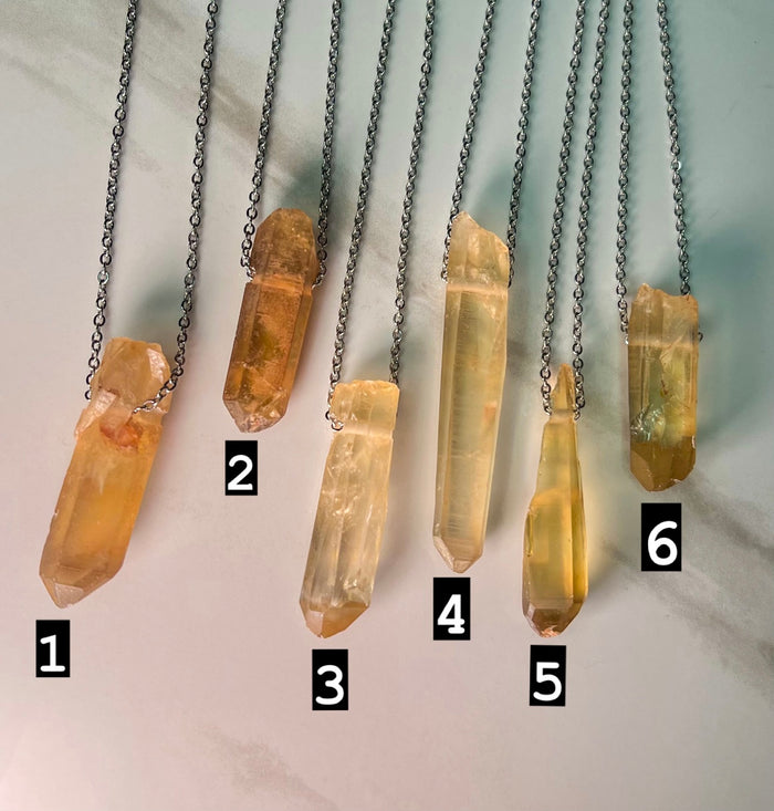 Natural Citrine Rough Point Choker Necklace