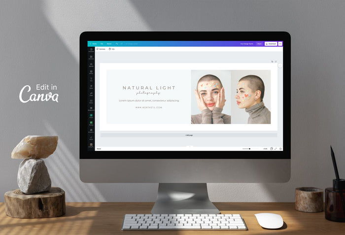 Ladystrategist Natural Light Facebook Cover for Photographers Editable Canva Template instagram canva templates social media templates etsy free canva templates