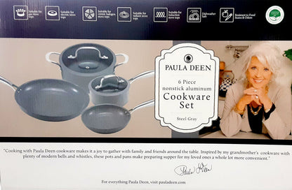 NEW!!  Cookware Set Paula GREY 6pc