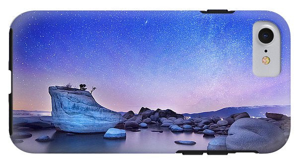 Night Shine , Bonsai Rock Lake Tahoe - Phone Case-Phone Case-IPhone 7 Tough Case-Lake Tahoe Prints