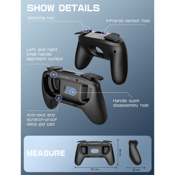 Nintendo Switch 2 Comfortable & Ergonomic Joy-Con Grip (2 Pack) - Black