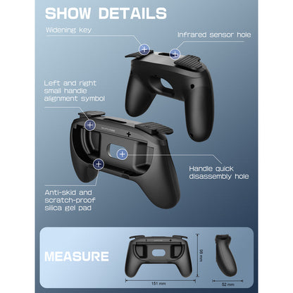 Nintendo Switch 2 Comfortable & Ergonomic Joy-Con Grip (2 Pack) - Black