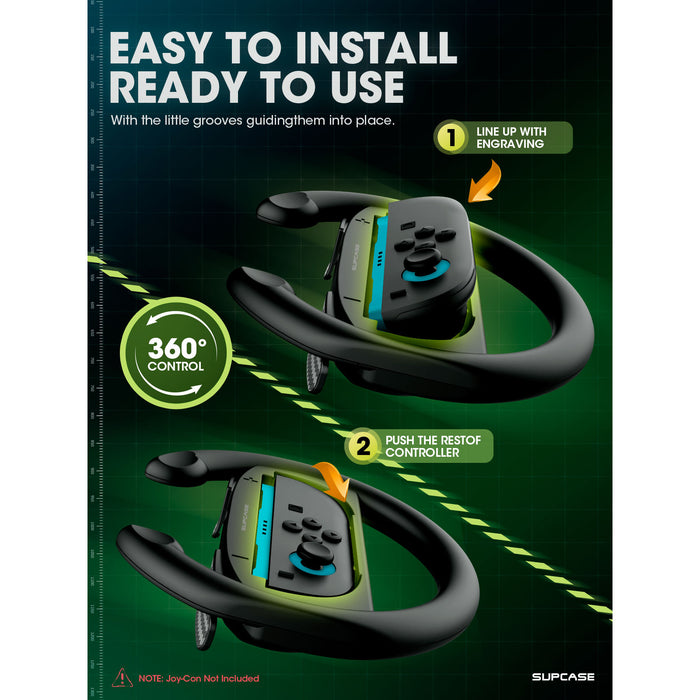 Nintendo Switch 2 Steering & Racing Wheel Joy-Con Grips (2 Pack) - Black