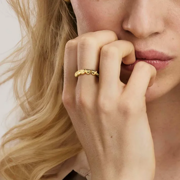 Nomination Armonica Gold Ring - Hearts