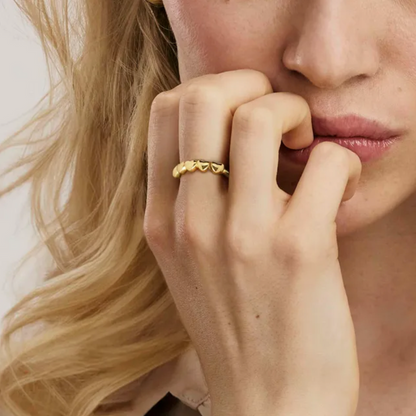 Nomination Armonica Gold Ring - Hearts
