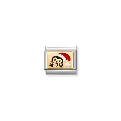 Nomination Classic 18K Gold Charm - Penguin Red Hat