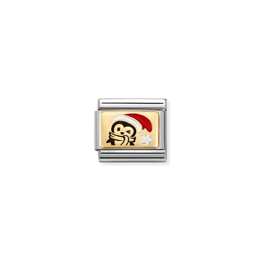 Nomination Classic 18K Gold Charm - Penguin Red Hat