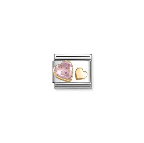 Nomination Classic 18K Gold Charm -CZ Light Pink Heart