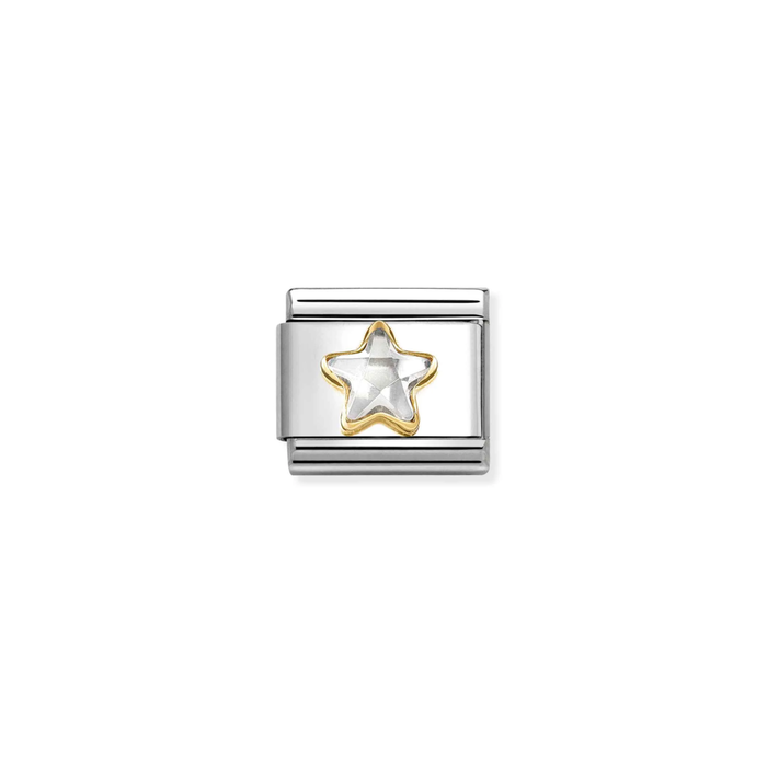 Nomination Classic 18K Gold Charm -CZ White Star