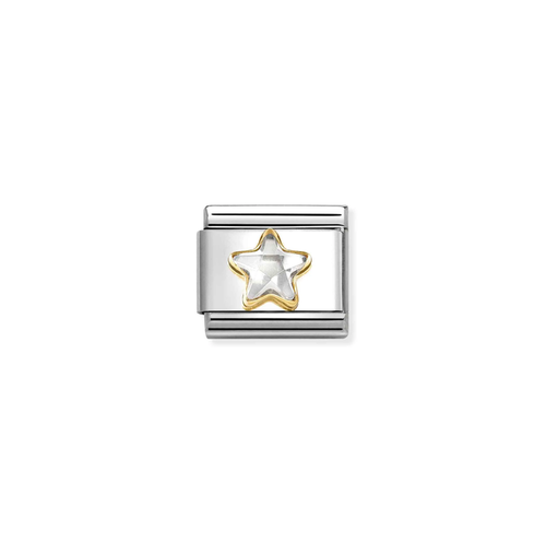 Nomination Classic 18K Gold Charm -CZ White Star