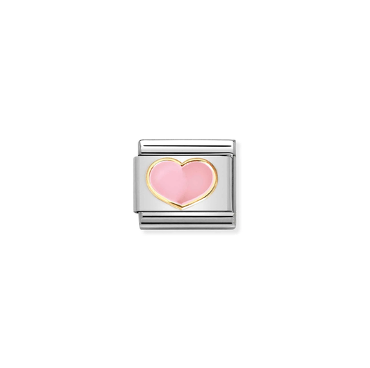Nomination Classic 18K Gold Edge Pink Heart Charm