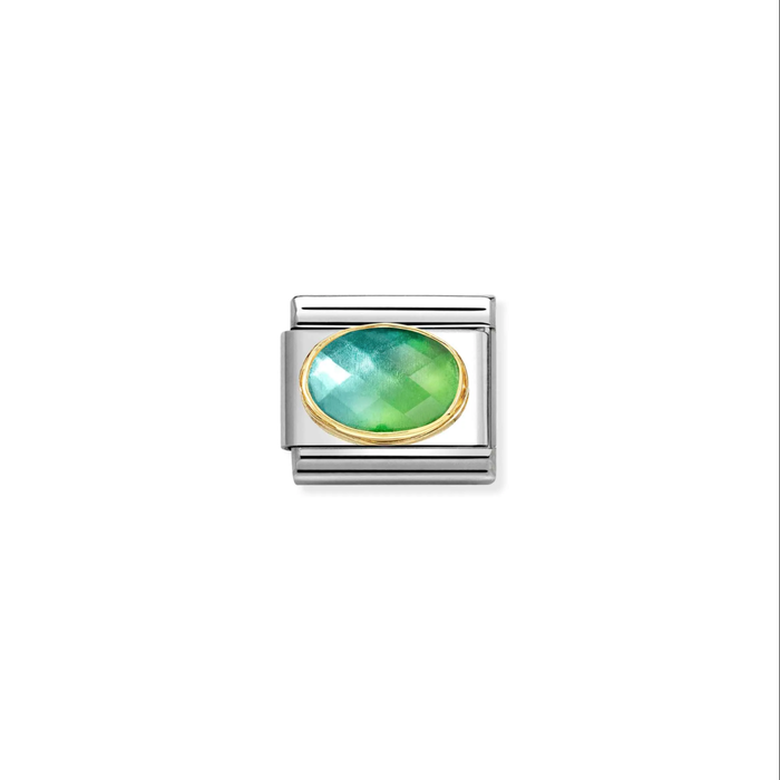 Nomination Classic 18K Gold Faceted Stone Charm - Blue Green