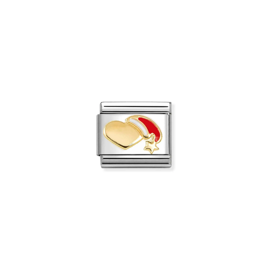 Nomination Classic Gold Charm - Heart With Red Heart