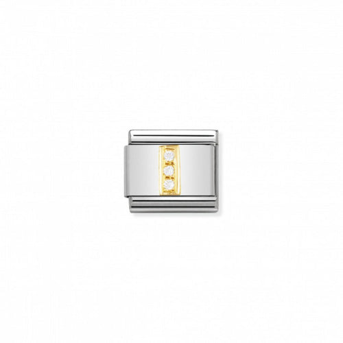 Nomination Classic Link Gold and Cubic Zirconia Letter I Charm
