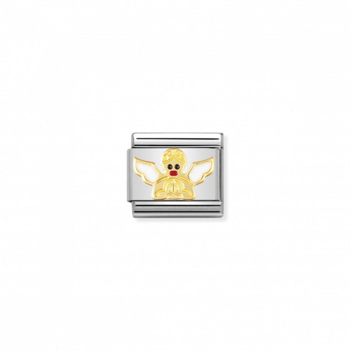 Nomination Classic Link Gold and Enamel Christmas Angel Charm
