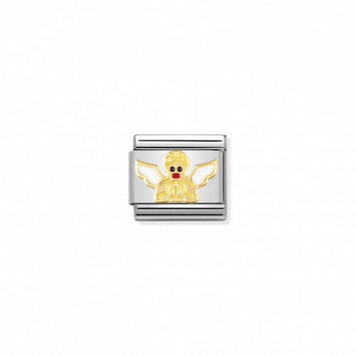 Nomination Classic Link Gold and Enamel Christmas Angel Charm