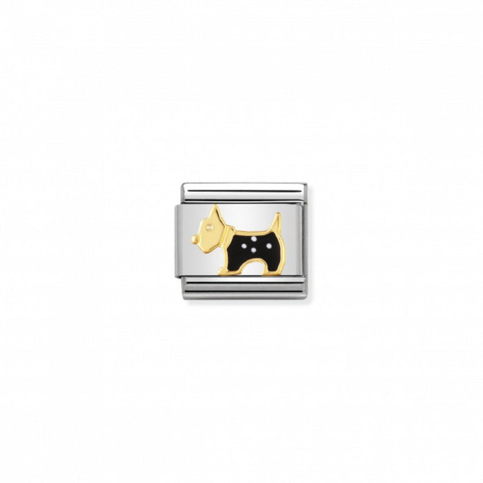 Nomination Classic Link Gold and Enamel Terrier Scottie Dog Charm