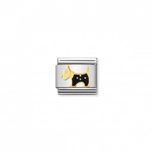 Nomination Classic Link Gold and Enamel Terrier Scottie Dog Charm