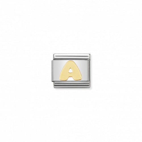 Nomination Classic Link Gold Letter A Charm