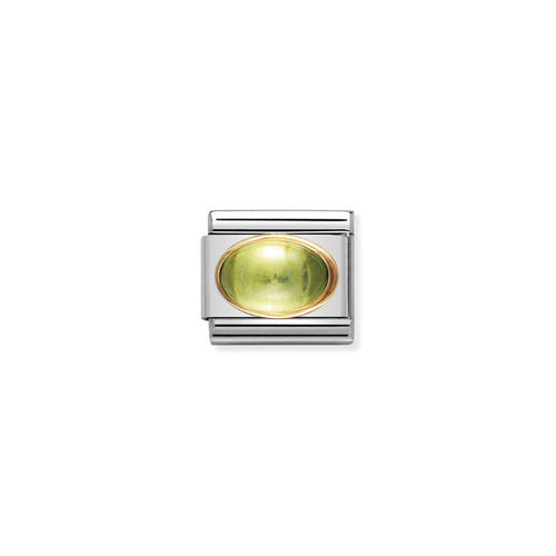 Nomination Classic Link Oval Semi-Precious Stones 18K Gold Peridot