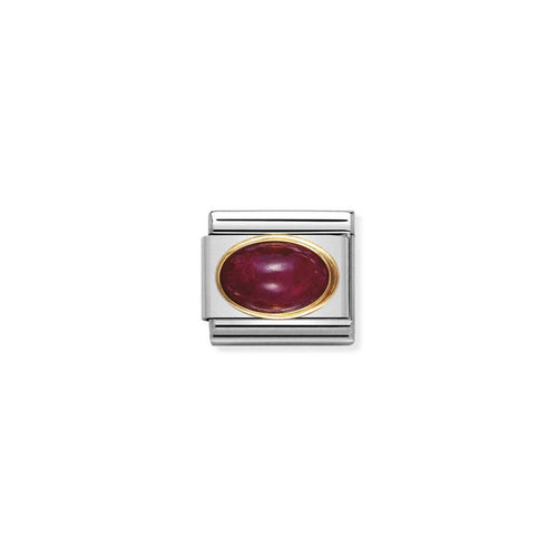 Nomination Classic Link Oval Semi-Precious Stones 18K Gold Ruby