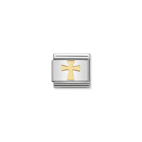 Nomination Classic Link Religious 18K Gold Cross